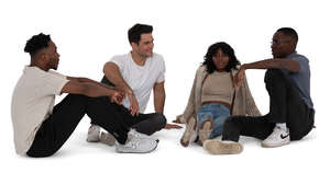 cut out group of people sitting on the floor