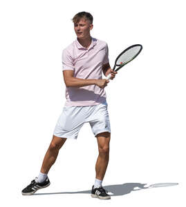 cut out man playing tennis