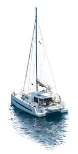 top view of people relaxing on a yacht