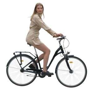 cut out video of a woman riding a bicycle