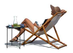 woman sunbathing in a beach chair