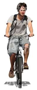 young man riding a bike