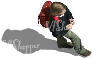 girl with a school bag walking