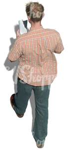 man walking seen from above