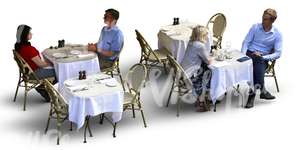 two couples sitting in a cafe