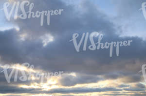 evening sky with dark blue clouds