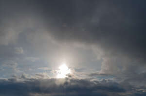 sky with clouds and sun