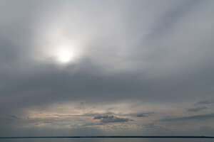 grey and hazy sky in the evening