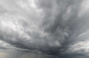 sky covered with massive grey clouds