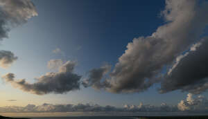 evening sky with light grey clouds