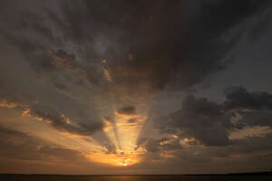 sunset with magnificent light rays