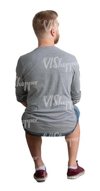 cut out man sitting seen from behind