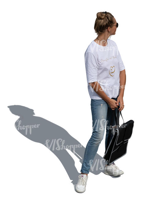 top view of a woman standing