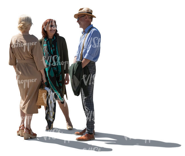 backlit group of older people standing