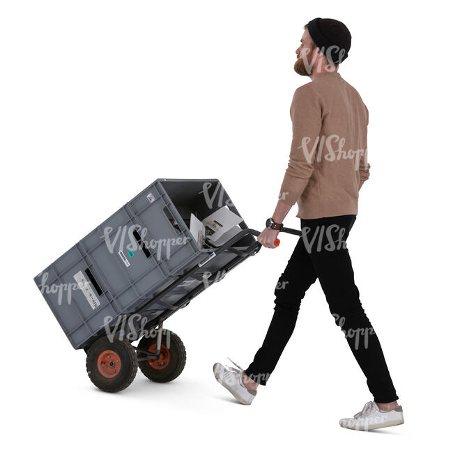 man with a forklift carrying boxes