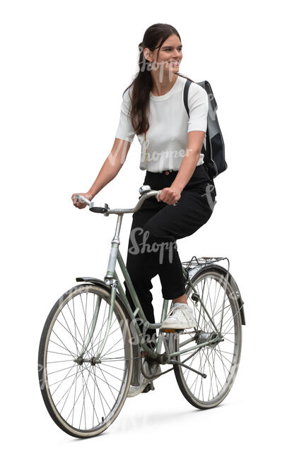 woman riding a bicycle
