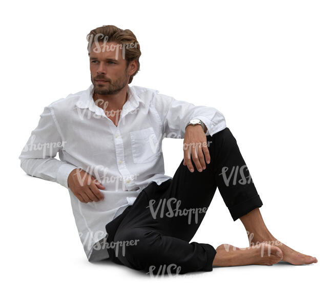 man sitting casually on a sofa