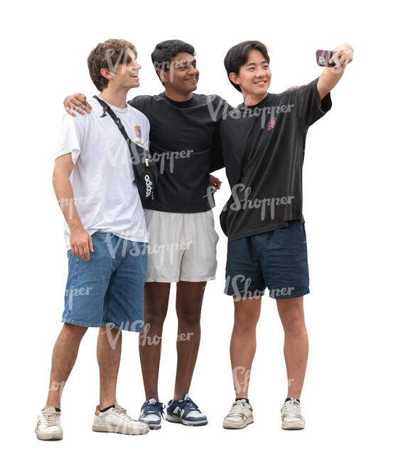 cut out group of boys taking a selfie