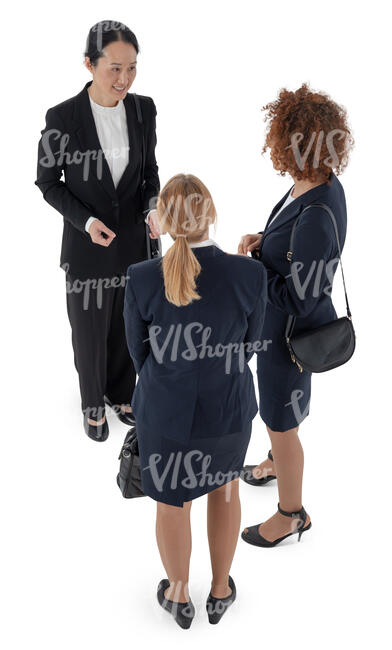top view of a group of business women standing