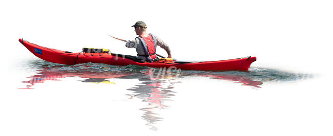 cut out man kayaking