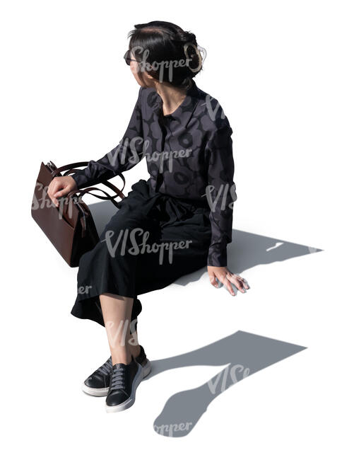 top view of a korean woman sitting