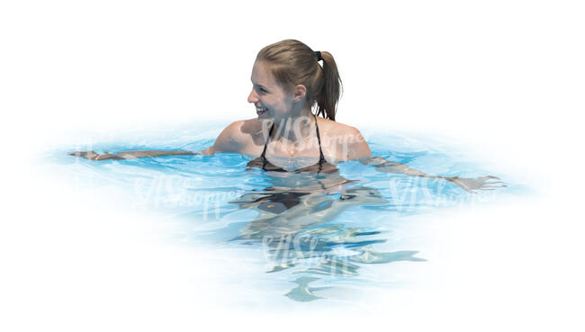 cut out woman relaxing in the water