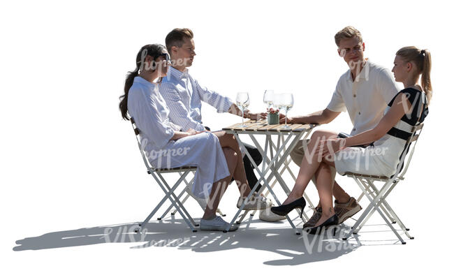 fancy group of friends sitting in a restaurant