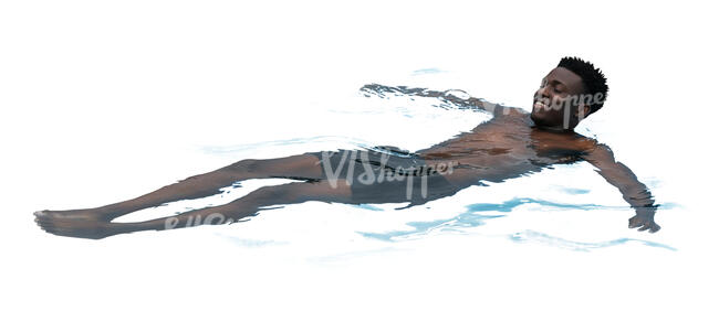 cut out black man swimming