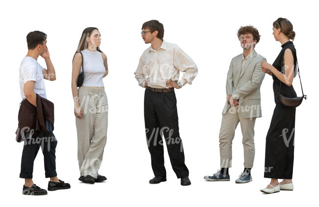 group of friends at a party standing and talking