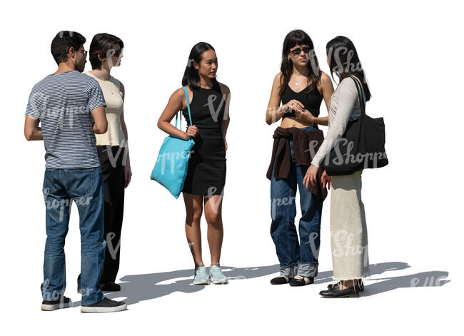 group of people standing together and talking