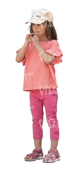 little girl standing