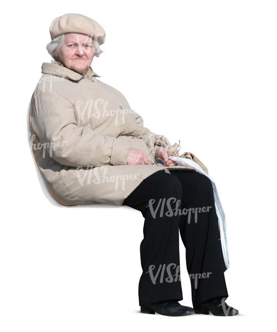 elderly woman sitting