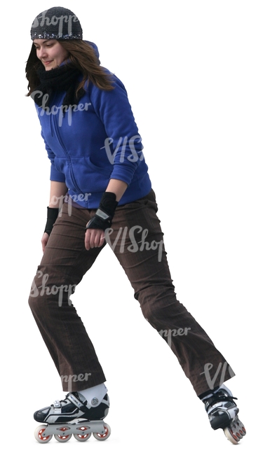cut out woman roller skating