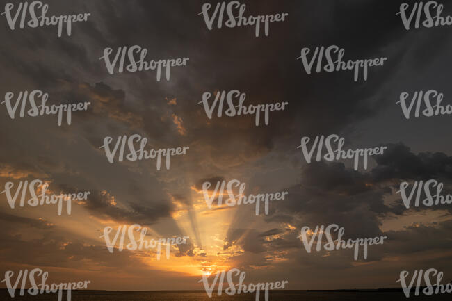 sunset with magnificent light rays